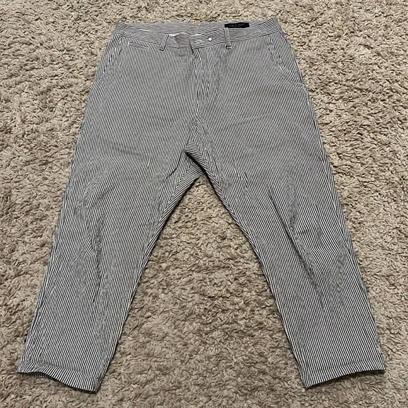 rag & bone Other - Rag & Bone New York Seersucker Men's Crop Pants Gray Cream Cotton Size 36